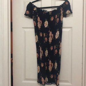 Off the shoulder body con dress